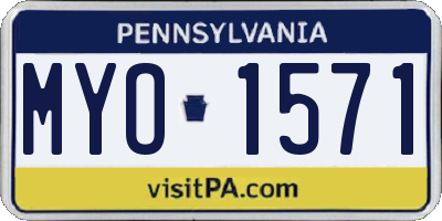 PA license plate MYO1571