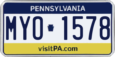 PA license plate MYO1578