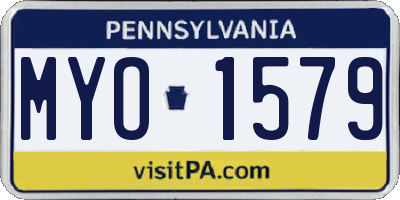 PA license plate MYO1579