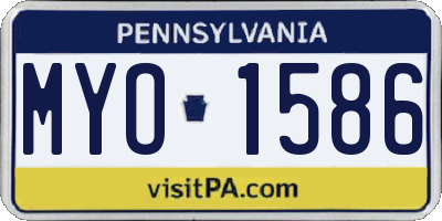 PA license plate MYO1586