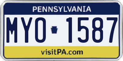 PA license plate MYO1587