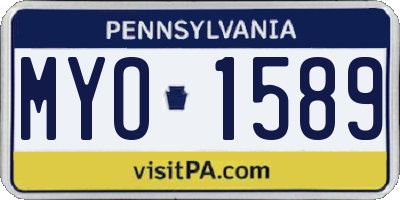 PA license plate MYO1589
