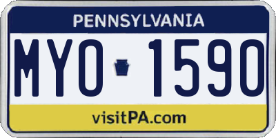 PA license plate MYO1590