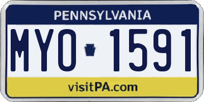 PA license plate MYO1591