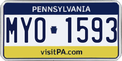 PA license plate MYO1593