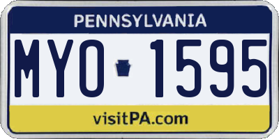 PA license plate MYO1595