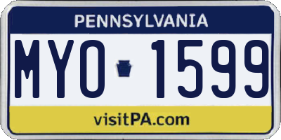 PA license plate MYO1599