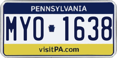 PA license plate MYO1638