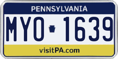 PA license plate MYO1639