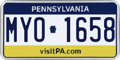 PA license plate MYO1658