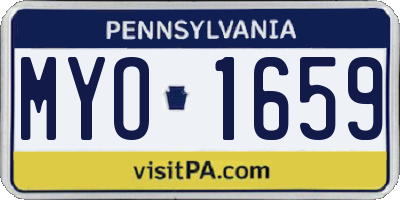 PA license plate MYO1659