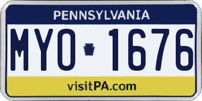 PA license plate MYO1676