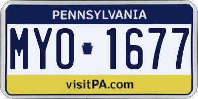 PA license plate MYO1677