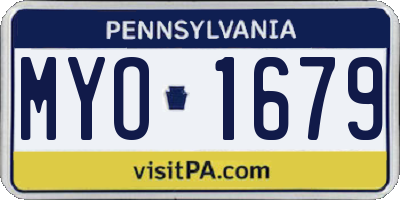 PA license plate MYO1679
