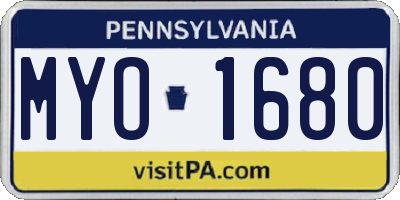 PA license plate MYO1680