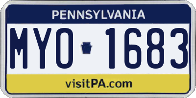 PA license plate MYO1683