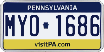 PA license plate MYO1686