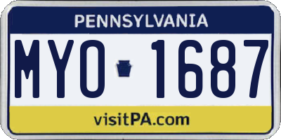 PA license plate MYO1687