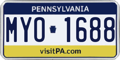 PA license plate MYO1688