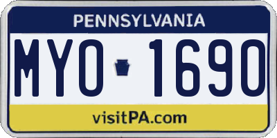 PA license plate MYO1690