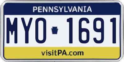 PA license plate MYO1691