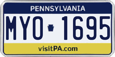 PA license plate MYO1695