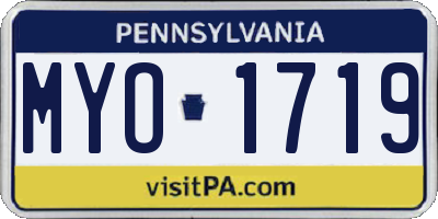 PA license plate MYO1719