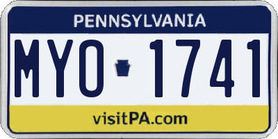 PA license plate MYO1741