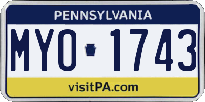 PA license plate MYO1743