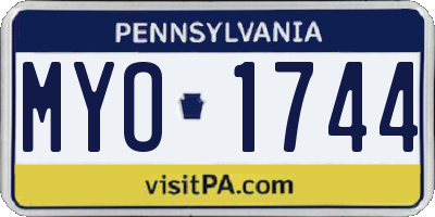 PA license plate MYO1744