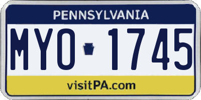 PA license plate MYO1745