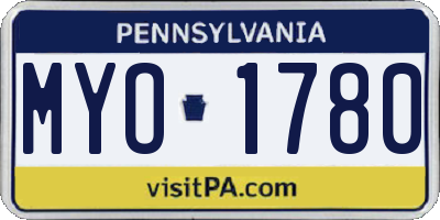 PA license plate MYO1780