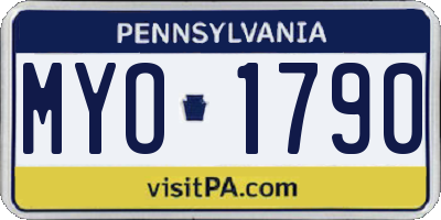 PA license plate MYO1790