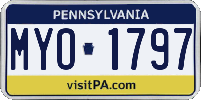 PA license plate MYO1797
