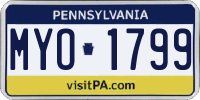 PA license plate MYO1799