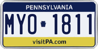 PA license plate MYO1811