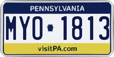PA license plate MYO1813