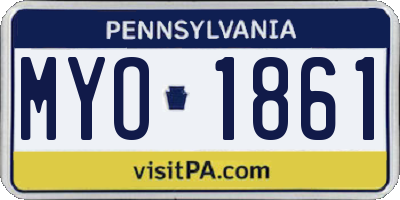 PA license plate MYO1861