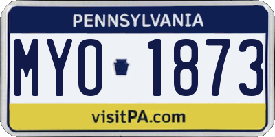PA license plate MYO1873