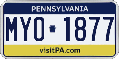 PA license plate MYO1877