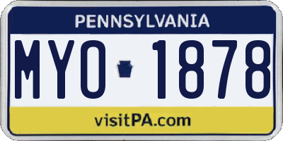 PA license plate MYO1878
