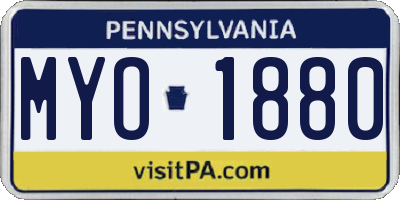 PA license plate MYO1880