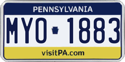 PA license plate MYO1883