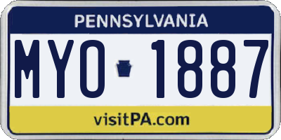 PA license plate MYO1887