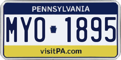 PA license plate MYO1895