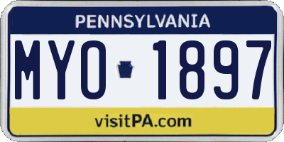PA license plate MYO1897