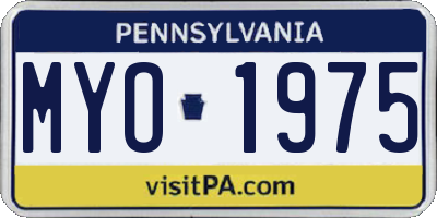 PA license plate MYO1975