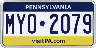 PA license plate MYO2079