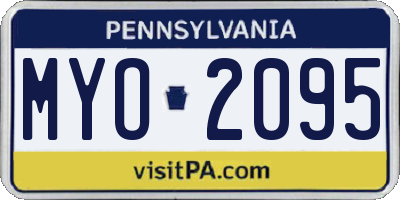 PA license plate MYO2095