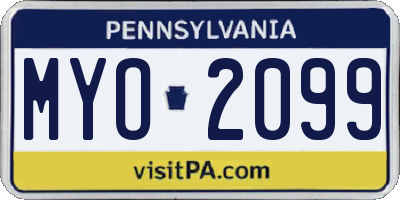 PA license plate MYO2099